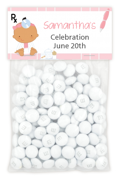  Little Girl Doctor On The Way - Custom Baby Shower Treat Bag Topper Caucasian