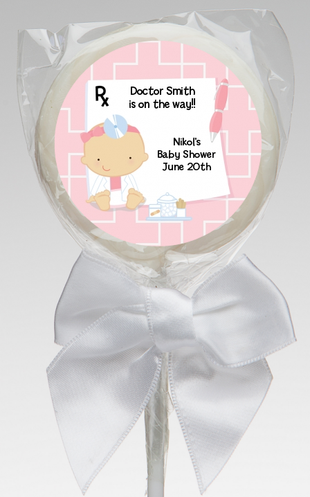  Little Girl Doctor On The Way - Personalized Baby Shower Lollipop Favors Caucasian