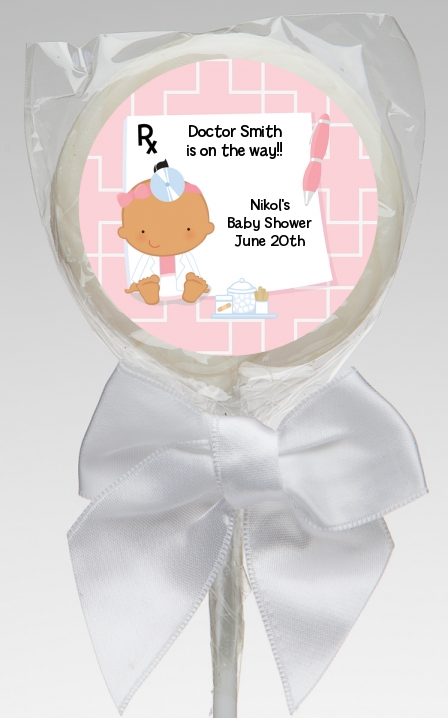  Little Girl Doctor On The Way - Personalized Baby Shower Lollipop Favors Caucasian