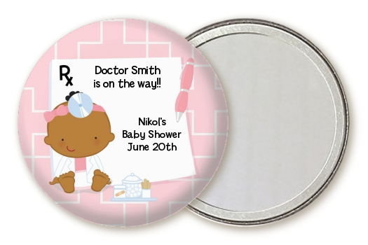  Little Girl Doctor On The Way - Personalized Baby Shower Pocket Mirror Favors Caucasian