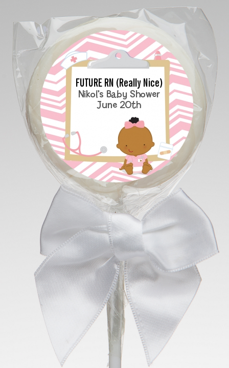  Little Girl Nurse On The Way - Personalized Baby Shower Lollipop Favors Caucasian