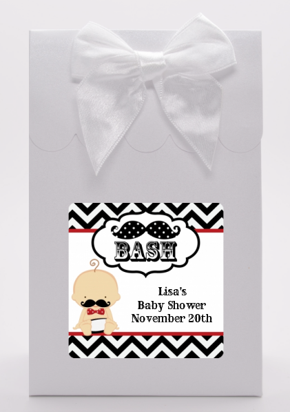  Little Man Mustache Black/Grey - Baby Shower Goodie Bags African American