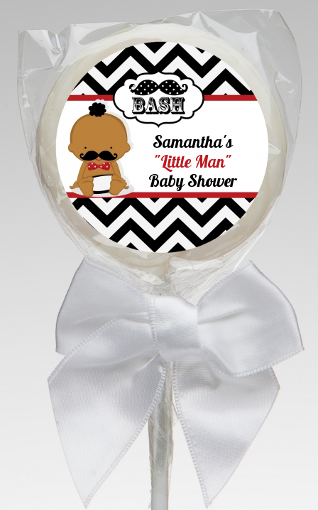  Little Man Mustache Black/Grey - Personalized Baby Shower Lollipop Favors Caucasian