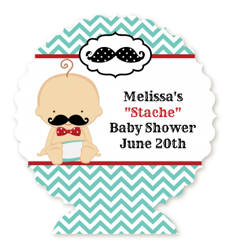  Little Man Mustache - Personalized Baby Shower Centerpiece Stand Caucasian