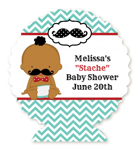  Little Man Mustache - Personalized Baby Shower Centerpiece Stand Caucasian