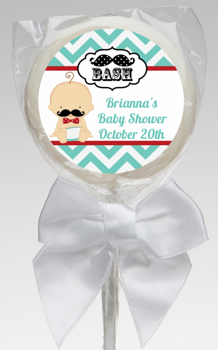  Little Man Mustache - Personalized Baby Shower Lollipop Favors Caucasian