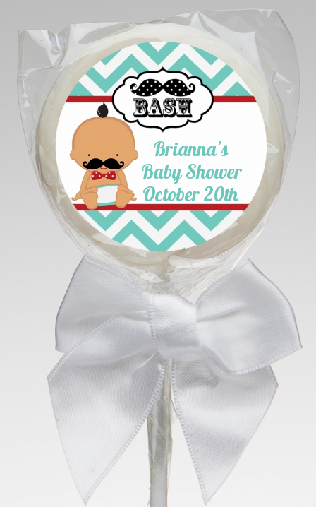 Little Man Mustache - Personalized Baby Shower Lollipop Favors Caucasian