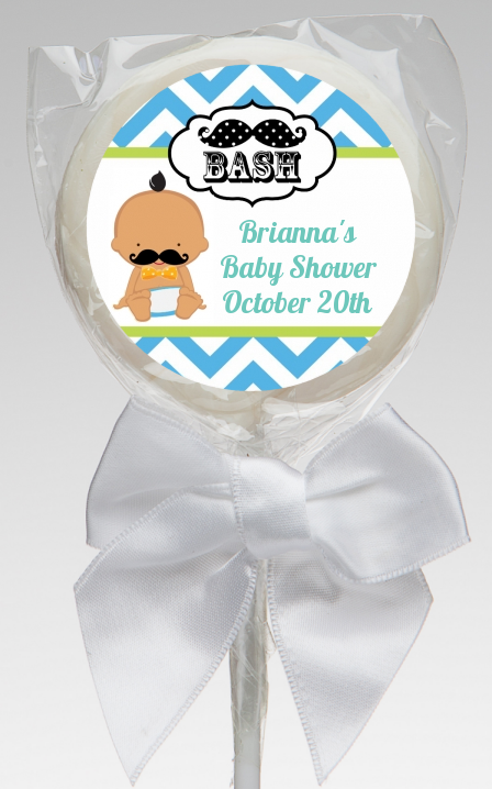  Little Man Mustache - Personalized Baby Shower Lollipop Favors Caucasian