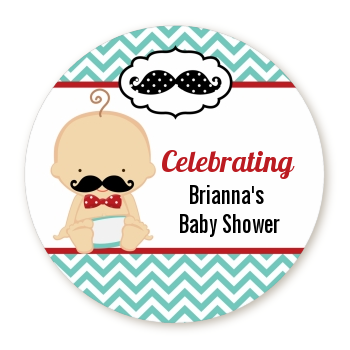  Little Man Mustache - Personalized Baby Shower Table Confetti Caucasain