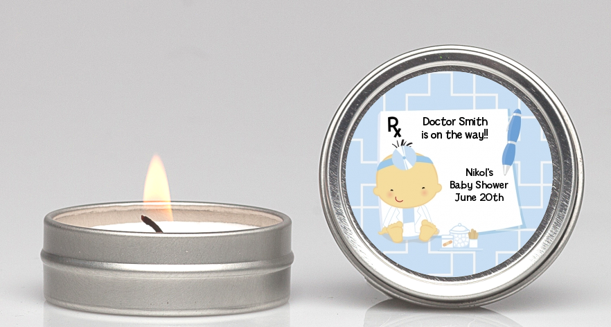  Little Doctor On The Way - Baby Shower Candle Favors Caucasian