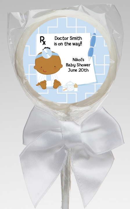  Little Doctor On The Way - Personalized Baby Shower Lollipop Favors Caucasian