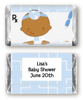  Little Doctor On The Way - Personalized Baby Shower Mini Candy Bar Wrappers Caucasian