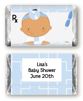  Little Doctor On The Way - Personalized Baby Shower Mini Candy Bar Wrappers Caucasian