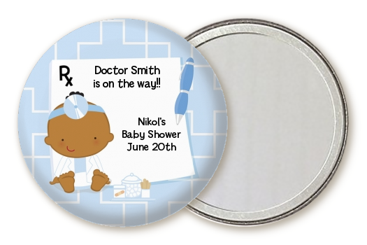  Little Doctor On The Way - Personalized Baby Shower Pocket Mirror Favors Caucasian