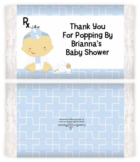  Little Doctor On The Way - Personalized Popcorn Wrapper Baby Shower Favors Caucasian