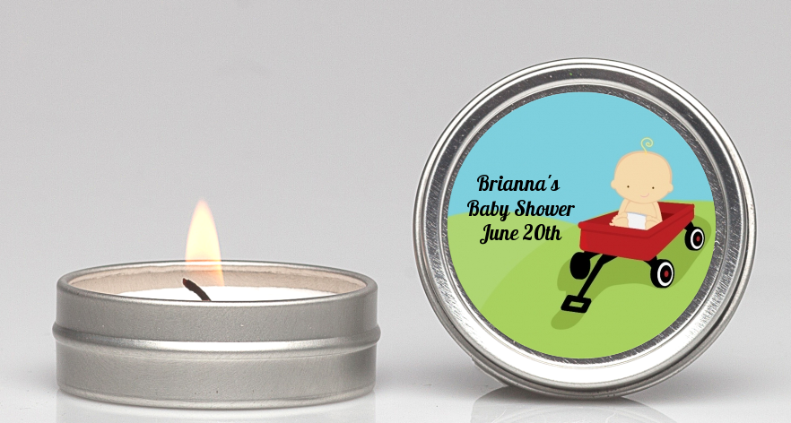  Little Red Wagon - Baby Shower Candle Favors African American