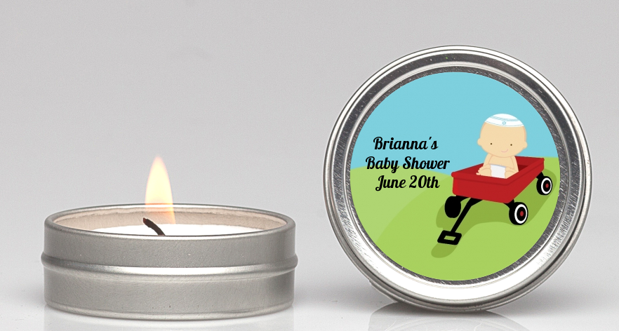  Little Red Wagon - Baby Shower Candle Favors African American