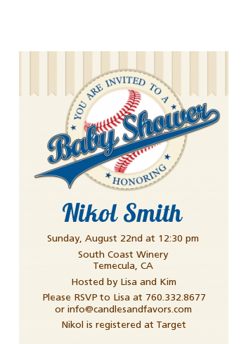Little Slugger Baseball - Baby Shower Petite Invitations