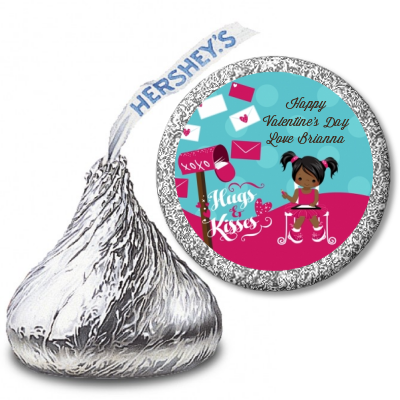  Love Letters - Hershey Kiss Valentines Day Sticker Labels Option 1
