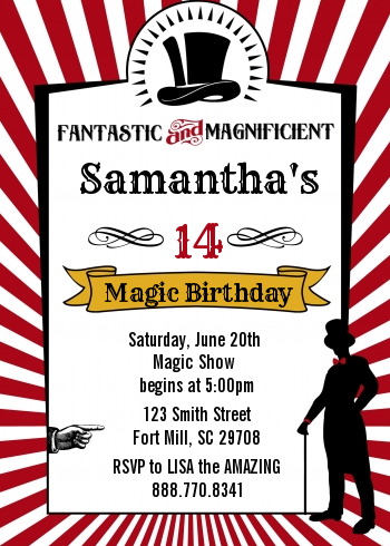 Vintage Magic - Birthday Party Invitations