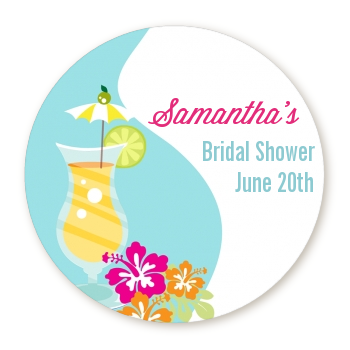  Margarita Drink - Round Personalized Bridal Shower Sticker Labels 