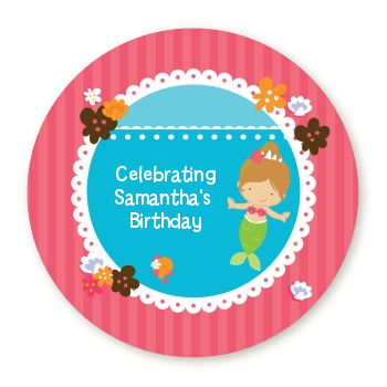  Mermaid Brown Hair - Personalized Birthday Party Table Confetti 