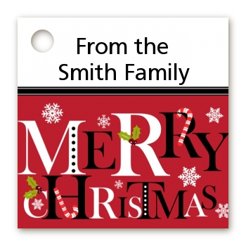 Merry Christmas - Personalized Christmas Card Stock Favor Tags