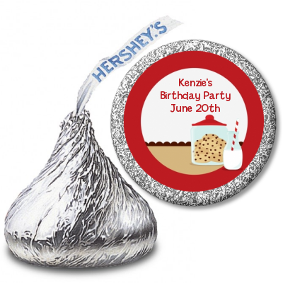 Milk & Cookies - Hershey Kiss Birthday Party Sticker Labels