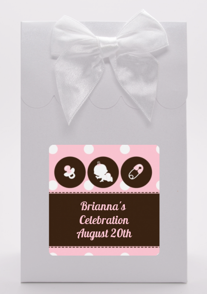Modern Baby Girl Pink Polka Dots - Baby Shower Goodie Bags