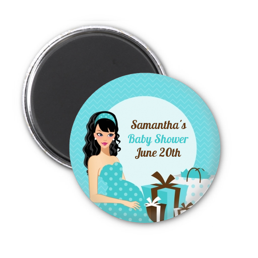  Modern Mommy Crib It's A Boy - Personalized Baby Shower Magnet Favors Black Hair A