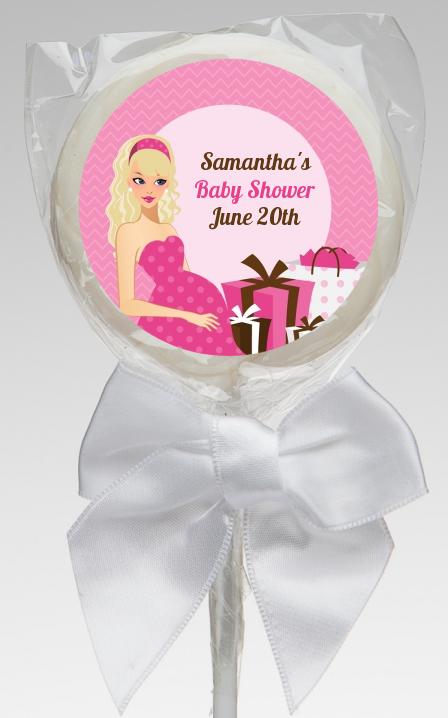  Modern Mommy Crib It's A Girl - Personalized Baby Shower Lollipop Favors Black Hair A
