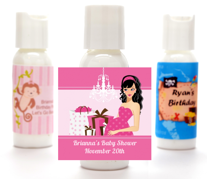  Modern Mommy Crib It's A Girl - Personalized Baby Shower Lotion Favors Black Hair A