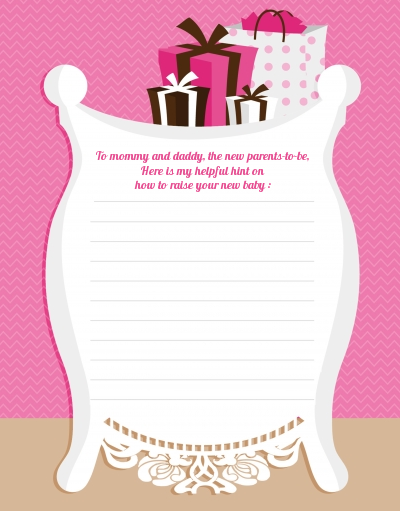 Modern Mommy Crib It's A Girl - Baby Shower Notes of Advice
