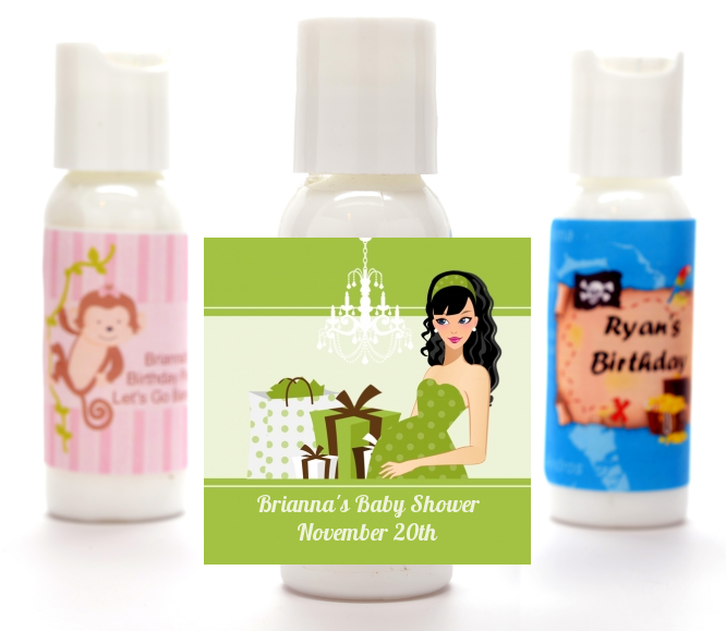  Modern Mommy Crib Neutral - Personalized Baby Shower Lotion Favors Black Hair A