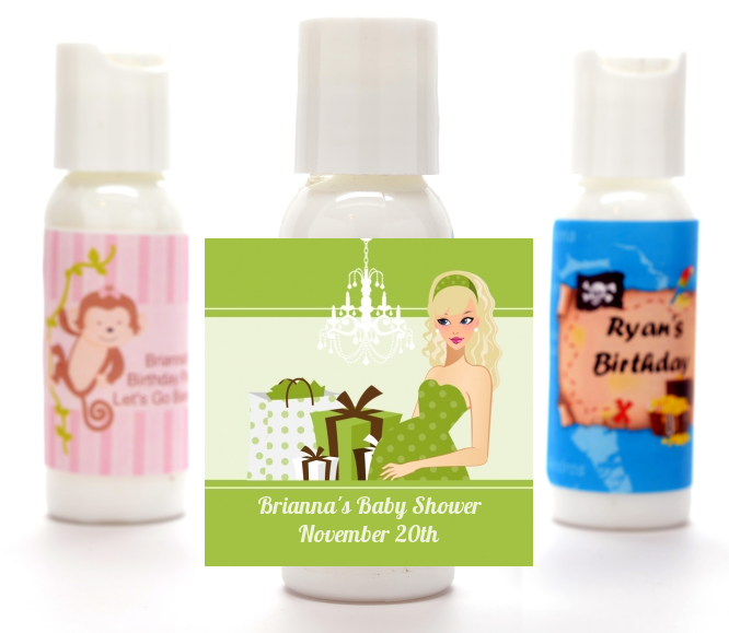  Modern Mommy Crib Neutral - Personalized Baby Shower Lotion Favors Black Hair A