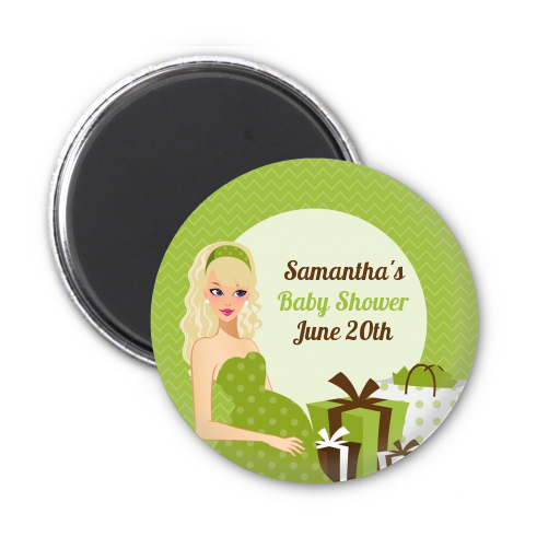  Modern Mommy Crib Neutral - Personalized Baby Shower Magnet Favors Black Hair A