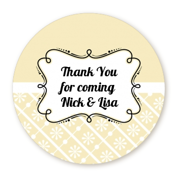 Modern Thatch Cream - Personalized Everyday Party Round Sticker Labels