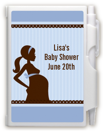 Mommy Silhouette It's a Boy - Baby Shower Personalized Notebook Favor