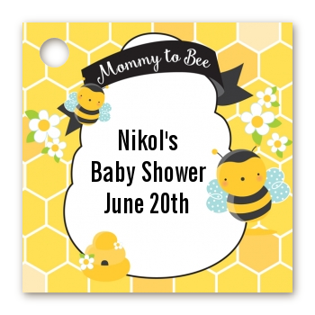 Mommy To Bee - Personalized Baby Shower Card Stock Favor Tags