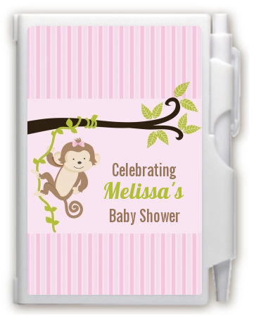 Monkey Girl - Baby Shower Personalized Notebook Favor