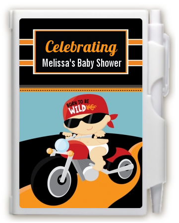 Motorcycle Baby Notebook Favor | Baby Shower Notebook Favors