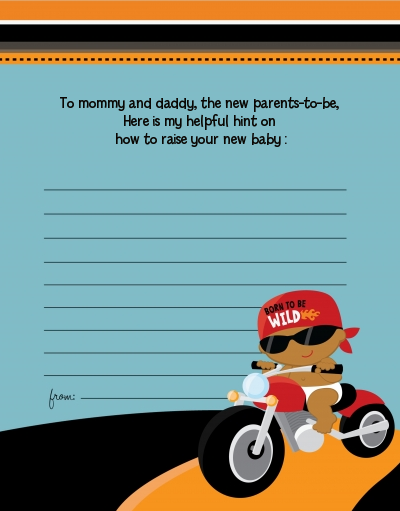  Motorcycle Baby - Baby Shower Notes of Advice Caucasian