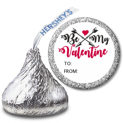  My Valentine - Hershey Kiss Valentines Day Sticker Labels Option 1