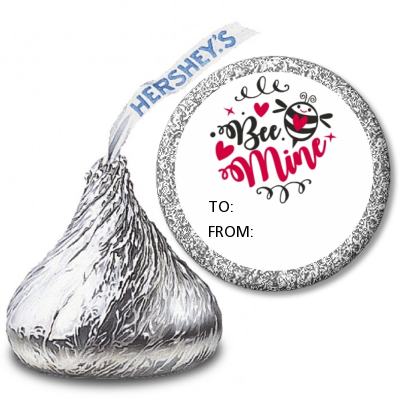  My Valentine - Hershey Kiss Valentines Day Sticker Labels Option 1