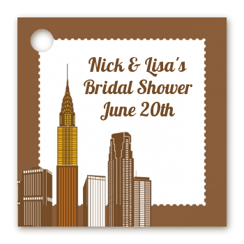 New York City Skyline - Personalized Bridal Shower Card Stock Favor Tags