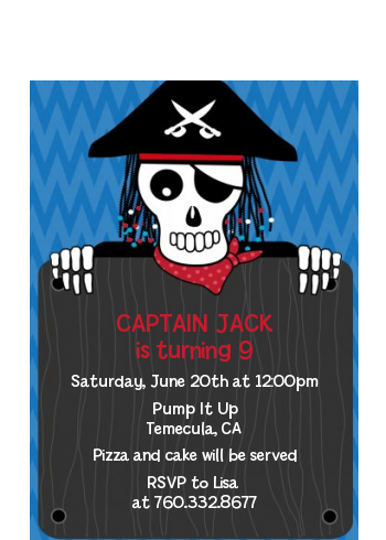 Pirate Skull - Birthday Party Petite Invitations