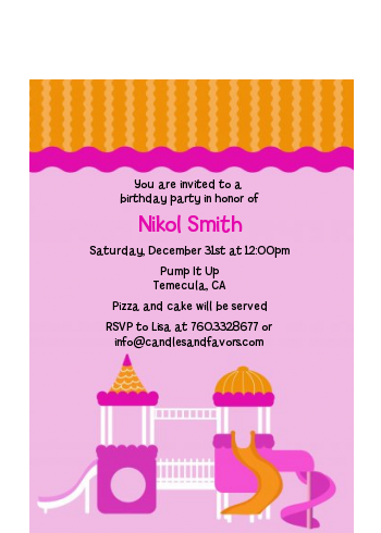Playground Girl - Birthday Party Petite Invitations