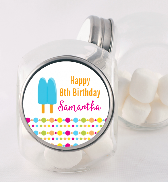  Popsicle Stick - Personalized Birthday Party Candy Jar Option 1