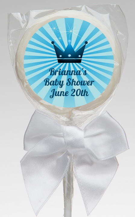  Prince Royal Crown - Personalized Baby Shower Lollipop Favors Option 1