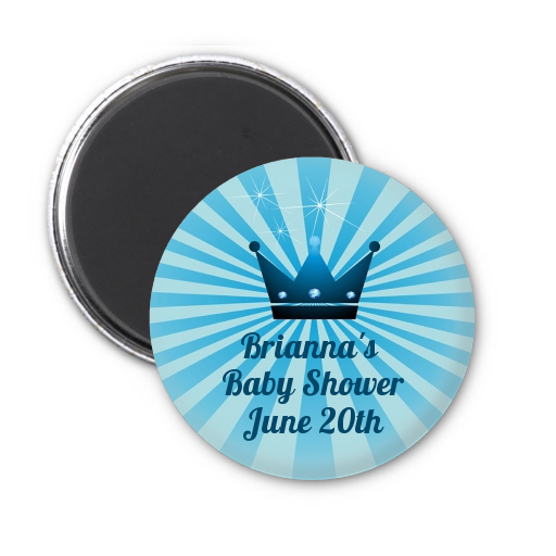  Prince Royal Crown - Personalized Baby Shower Magnet Favors Option 1
